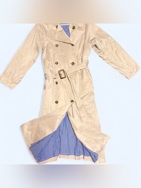 Women's Thrifted Beige Lightweight Trench Coat
